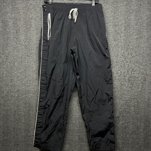 Nike Men's Black Track Pants Side Snap Button Size XL Y2K Baggy - Picture 1 of 7